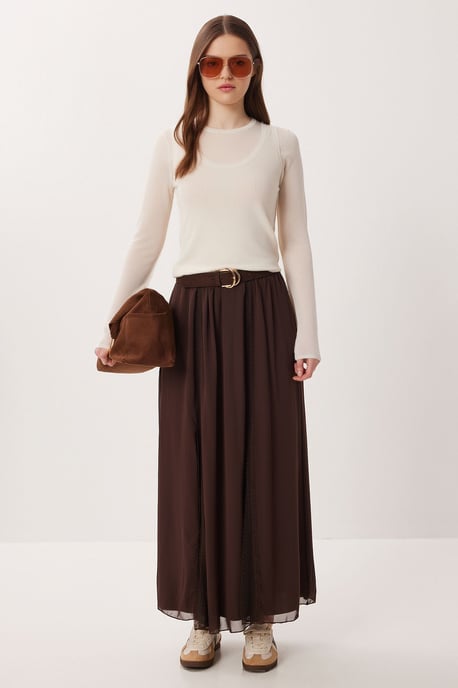 Hoch taillierter Maxi-Rock aus Chiffon - Image 3