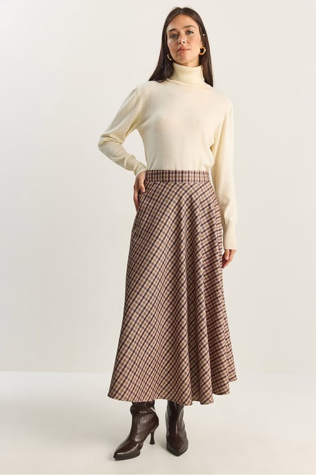 Kariertes Hochgeschnittenes Maxikleid - Image 5