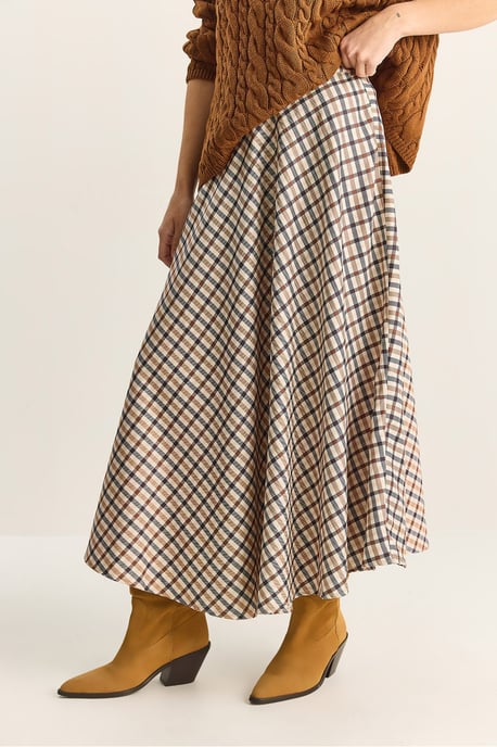 Karierte Hohe Taille Maxi-Rock - Image 6