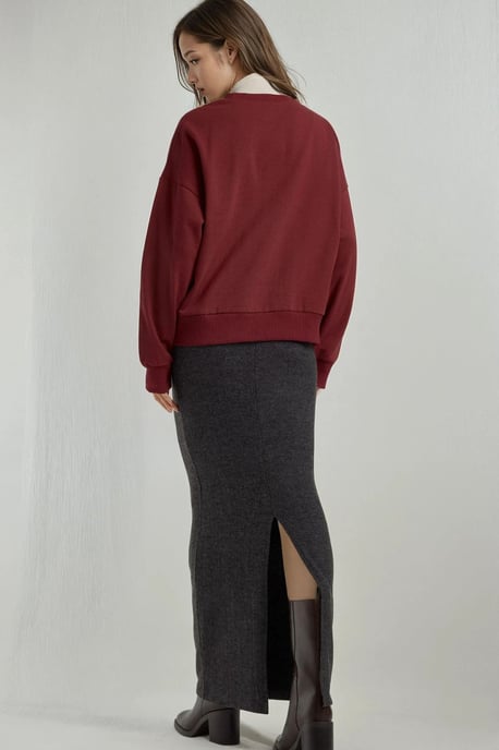 Elastischer Taillenshirt aus weichem Textil mit Schlitz - Image 5