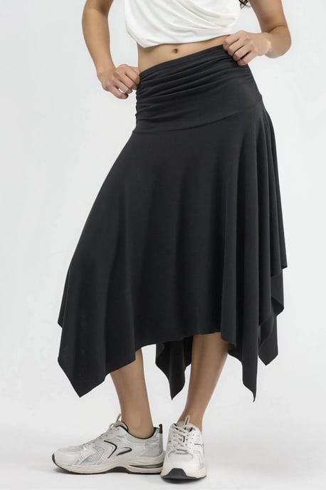 Weicher Touch Asymmetrischer Midirock - Image 1