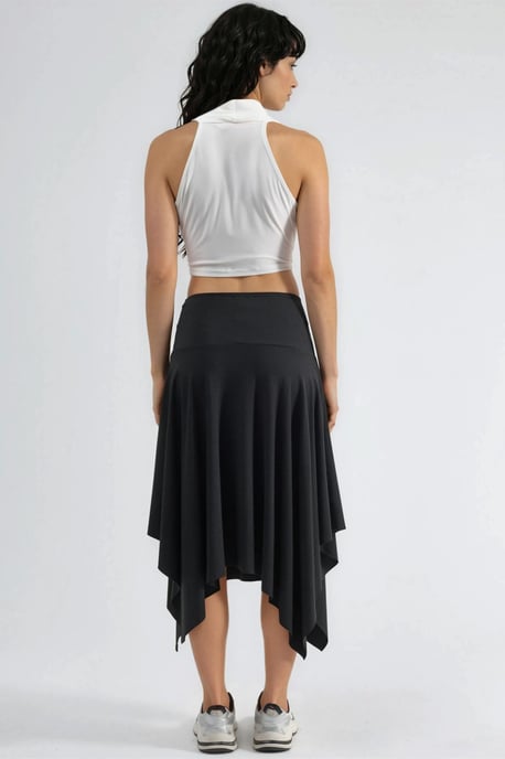 Weicher Touch Asymmetrischer Midirock - Image 3