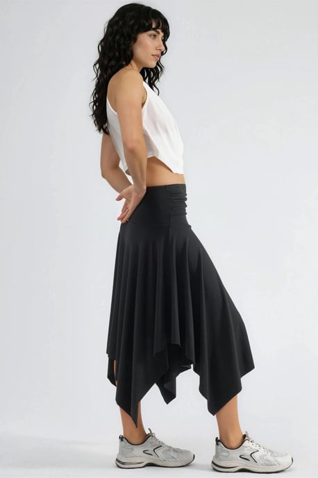 Weicher Touch Asymmetrischer Midirock - Image 4
