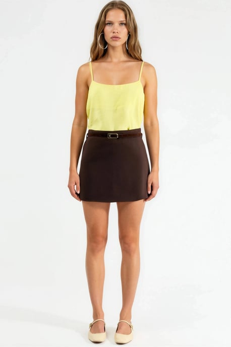 Hohe Taille Minirock mit Gürtel - Image 6