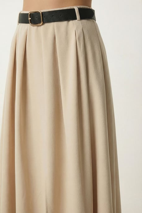 Gürtelter Midirock mit hoher Taille - Image 4