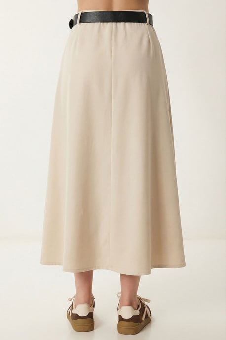 Gürtelter Midirock mit hoher Taille - Image 6