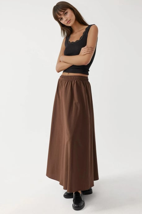 Elastischer Taillenslip Midi-Rock mit Taschen - Image 4