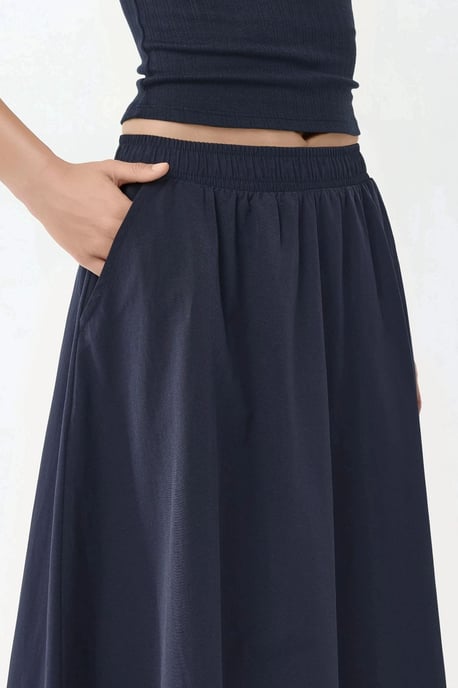Elastischer Taillen-Midi-Rock mit Taschen - Image 6