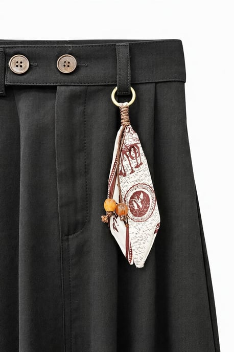 Hochtaillierter A-Linien Midi-Rock mit Accessoires - Image 2
