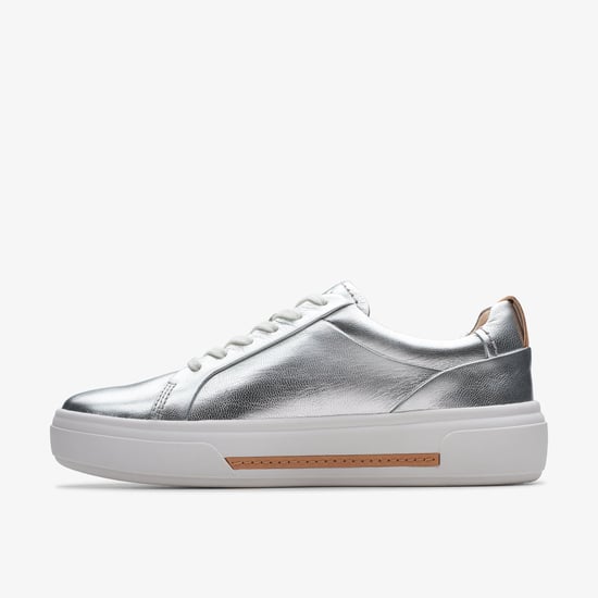 Hibiskus-Weg Silberne Leder-Sneaker - Image 3
