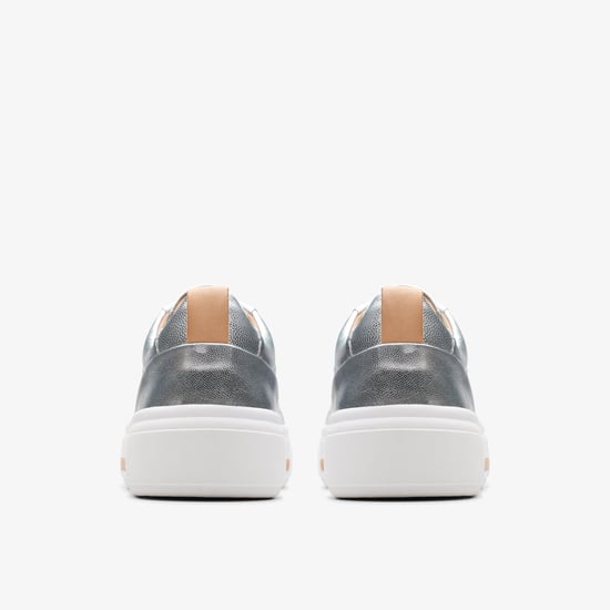 Hibiskus-Weg Silberne Leder-Sneaker - Image 6