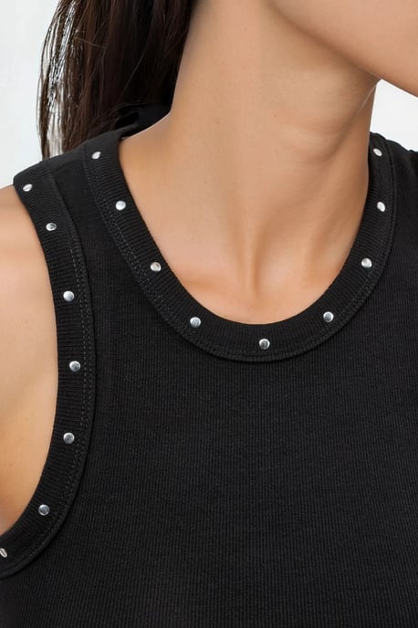 Ärmelloses U-Ausschnitt Tanktop mit Zubehördetails - Image 5
