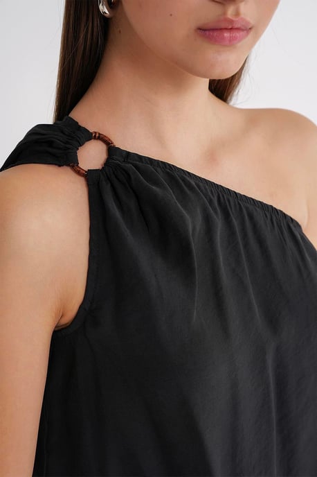 Asymmetrisches Kragen-Accessoire Detailliertes Oberteil - Image 4