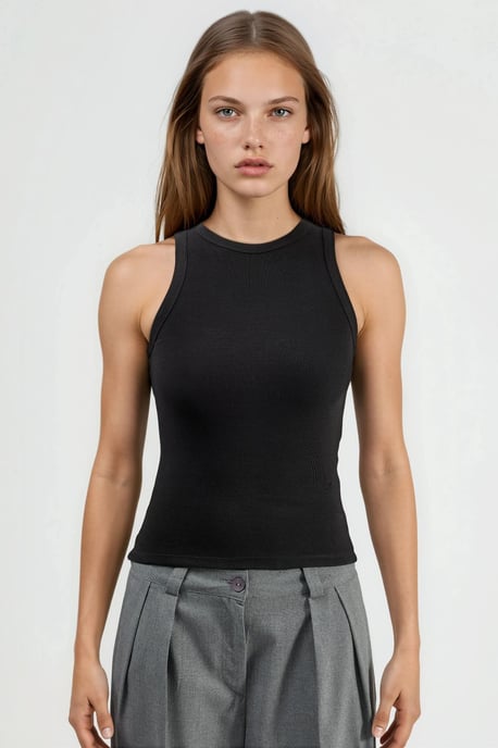 Rippenshirt ohne Ärmel mit Rundhalsausschnitt - Image 6