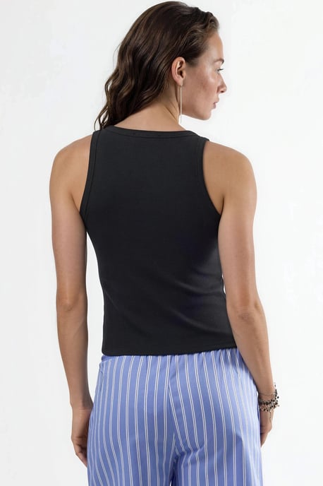 V-Ausschnitt Ripp-Viskose-Mix Tanktop - Image 5
