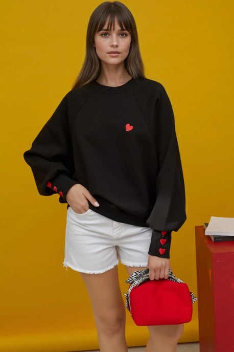 Bestickter Baumwollpullover - Image 1