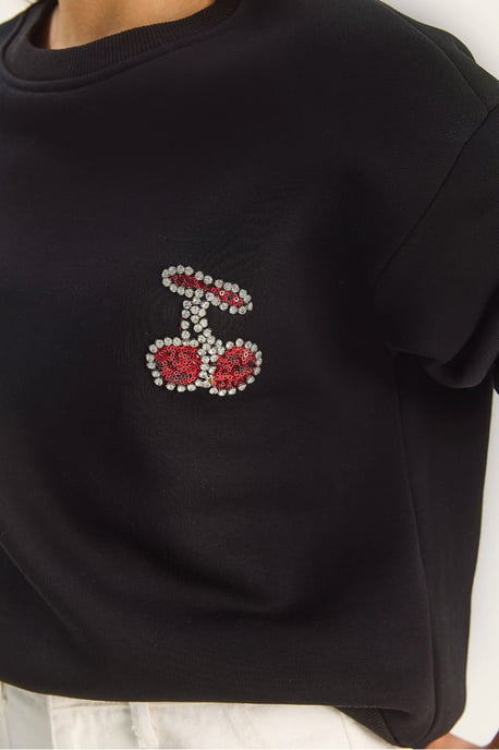 Bestickter Rundhalsausschnitt Sweatshirt - Image 6
