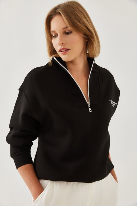 Übergroßer Strickpullover mit Reißverschlusskragen - Image 3