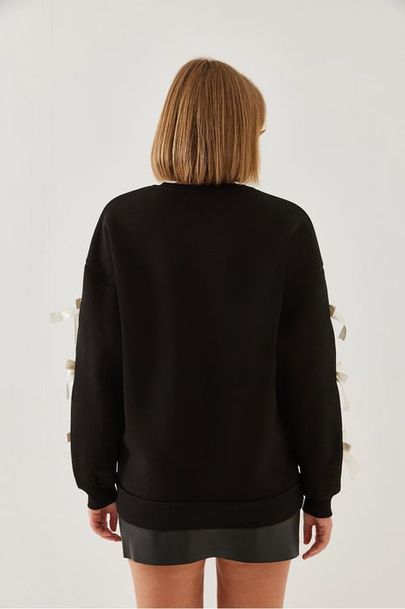 Crewneck Relaxed Fit Sweatshirt mit Schleife - Image 4