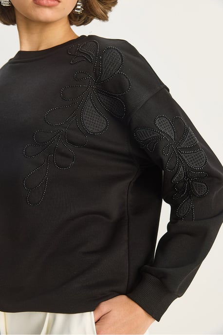 Bestickter Rundhals Langarm-Sweatshirt - Image 5