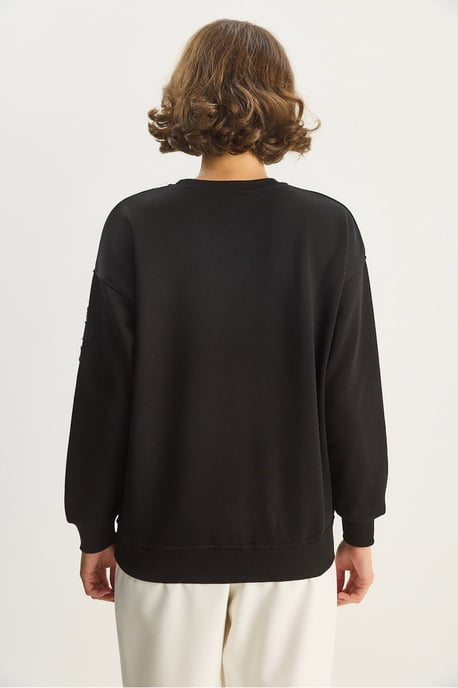 Bestickter Rundhals Langarm-Sweatshirt - Image 6