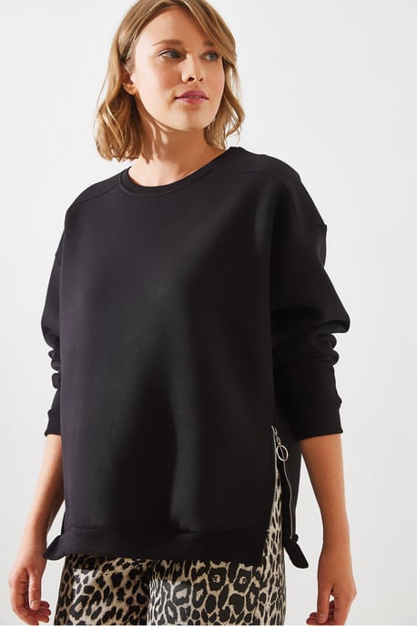Sweatshirt mit Reißverschluss und Rundhalsausschnitt - Image 3