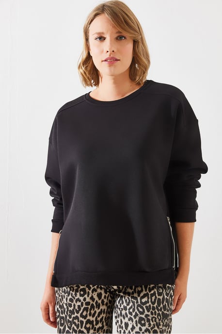 Sweatshirt mit Reißverschluss und Rundhalsausschnitt - Image 6