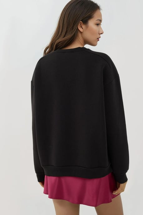Texturiertes Sweatshirt mit Rundhalsausschnitt und Reißverschlussdetails - Image 4