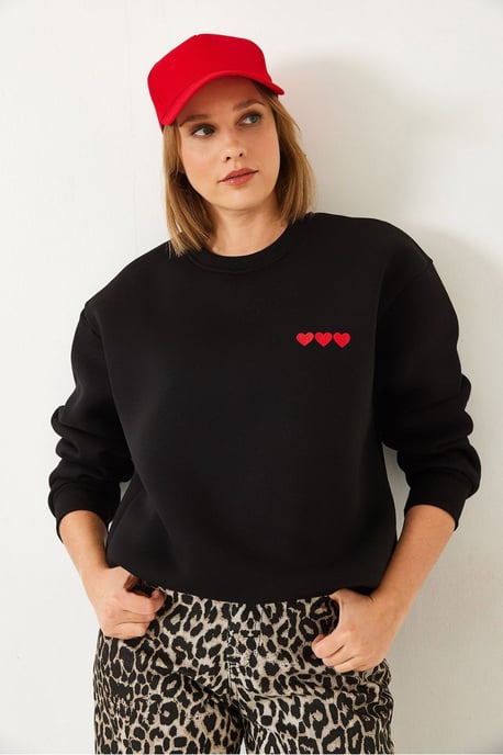 Bestickter Rundhals-Sweatshirt mit lässiger Passform - Image 2