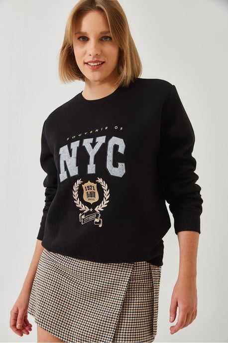 Gesticktes Rundhals-Cotton-Sweatshirt - Image 2