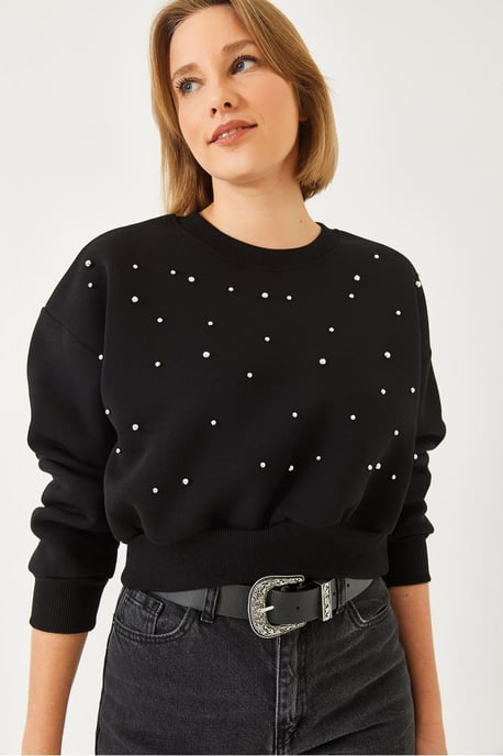 Musterpullover mit Rundhalsausschnitt und Pompons - Image 3