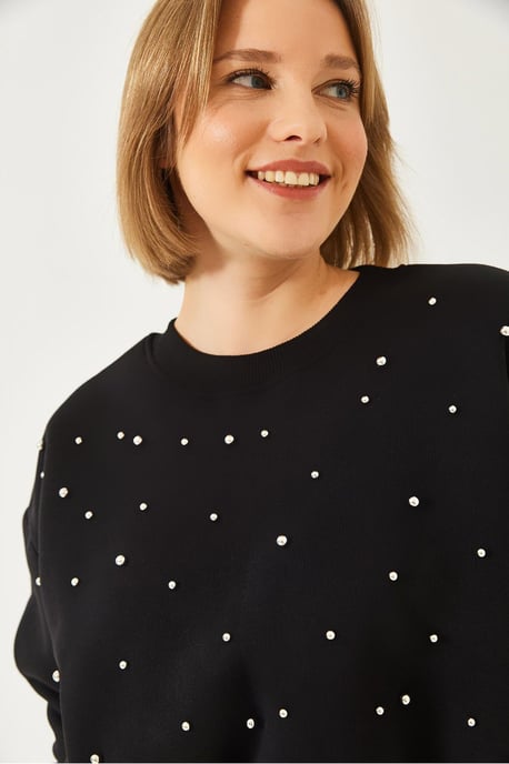 Musterpullover mit Rundhalsausschnitt und Pompons - Image 4