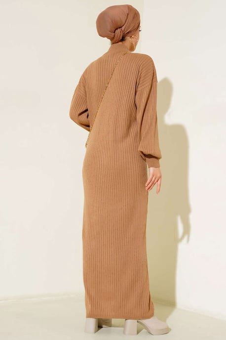 Maxi Rollkragen Rippstrickkleid - Image 4