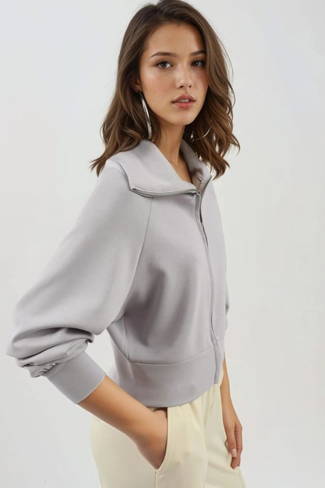 Entspanntes Passform Sweatshirt mit Reißverschluss - Image 2