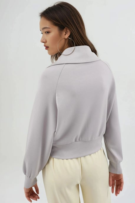 Entspanntes Passform Sweatshirt mit Reißverschluss - Image 3