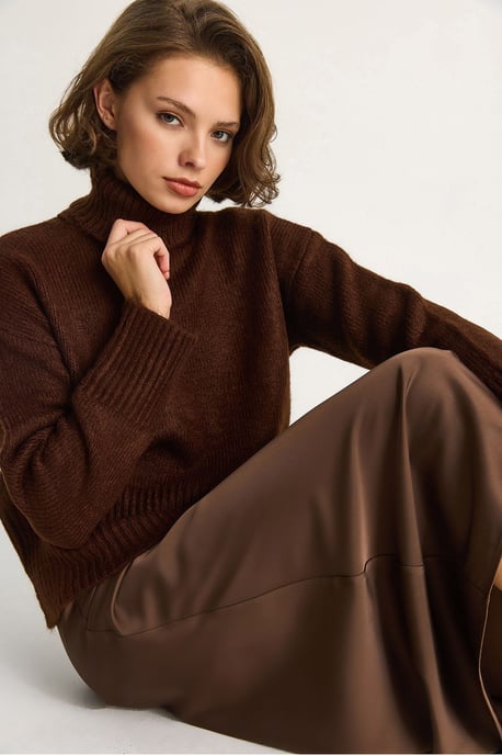 Übergroßer Strickrollkragenpullover - Image 2