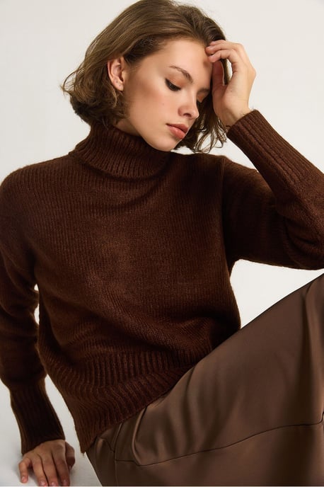 Übergroßer Strickrollkragenpullover - Image 3