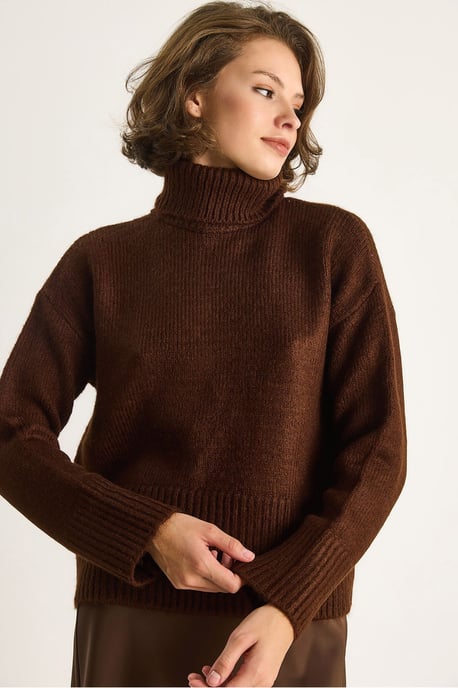 Übergroßer Strickrollkragenpullover - Image 4