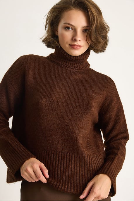Übergroßer Strickrollkragenpullover - Image 5