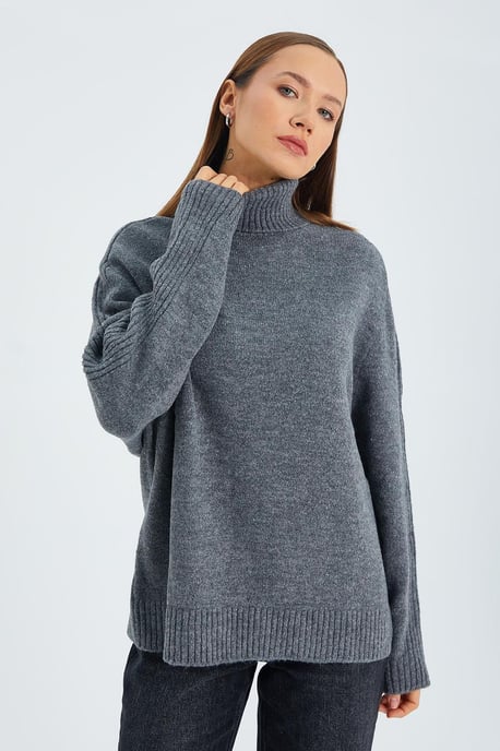 Lässiger Turtleneck-Strickpullover - Image 2