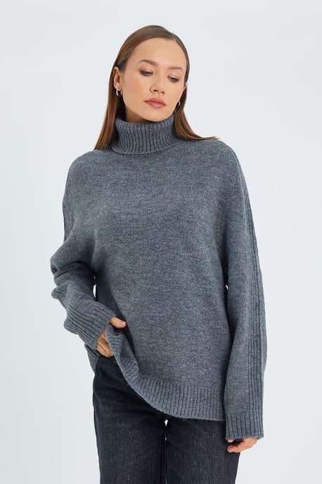 Lässiger Turtleneck-Strickpullover - Image 3