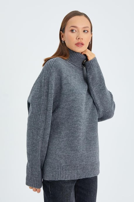 Lässiger Turtleneck-Strickpullover - Image 5