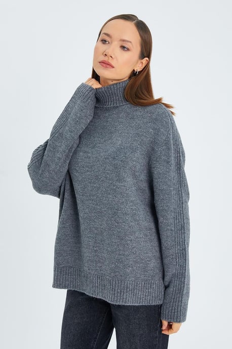 Lässiger Turtleneck-Strickpullover - Image 6