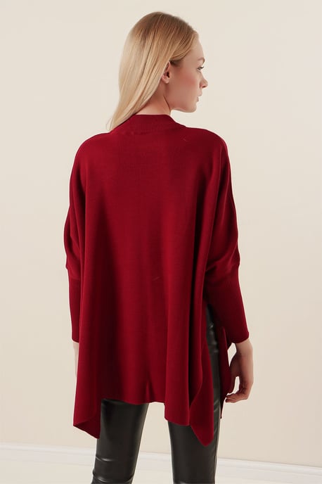 Schlitz-Details Halber Rollkragen Lässiger Pullover - Image 6
