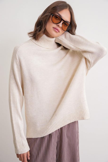 Lässiger Turtleneck Strickpullover - Image 3