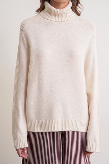 Lässiger Turtleneck Strickpullover - Image 4