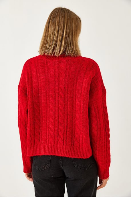Strukturiertes, tailliertes Rollkragenpullover - Image 4