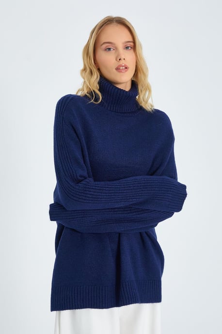 Lässiger Turtleneck-Strickpullover - Image 5