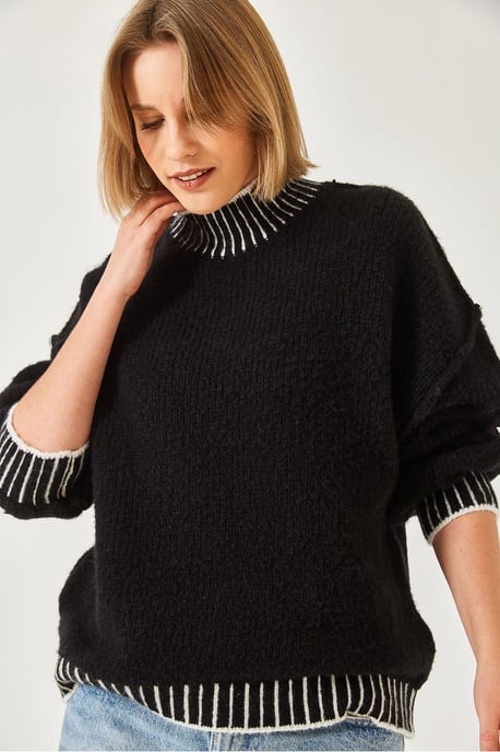 Musterierter Rollkragenpullover im lockeren Schnitt - Image 3