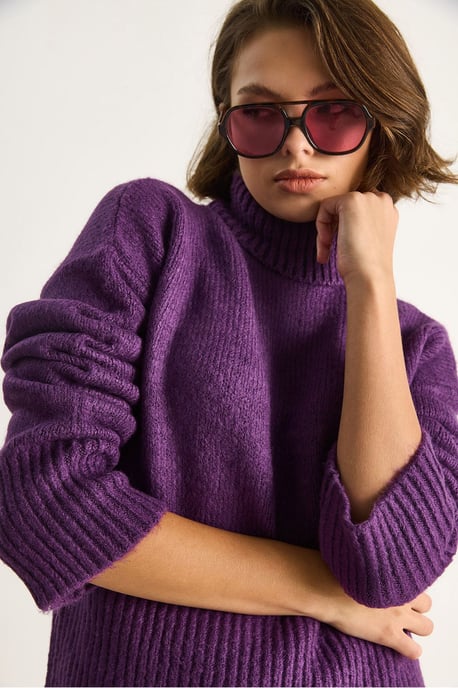 Übergroßer Strickrollkragenpullover - Image 6